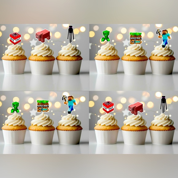 Party Supplies | Minecraft Characters Birthday Cupcake Toppers | Poshmark